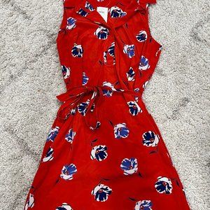 Banana Republic Sleeveless Red Flower Dress Size 12